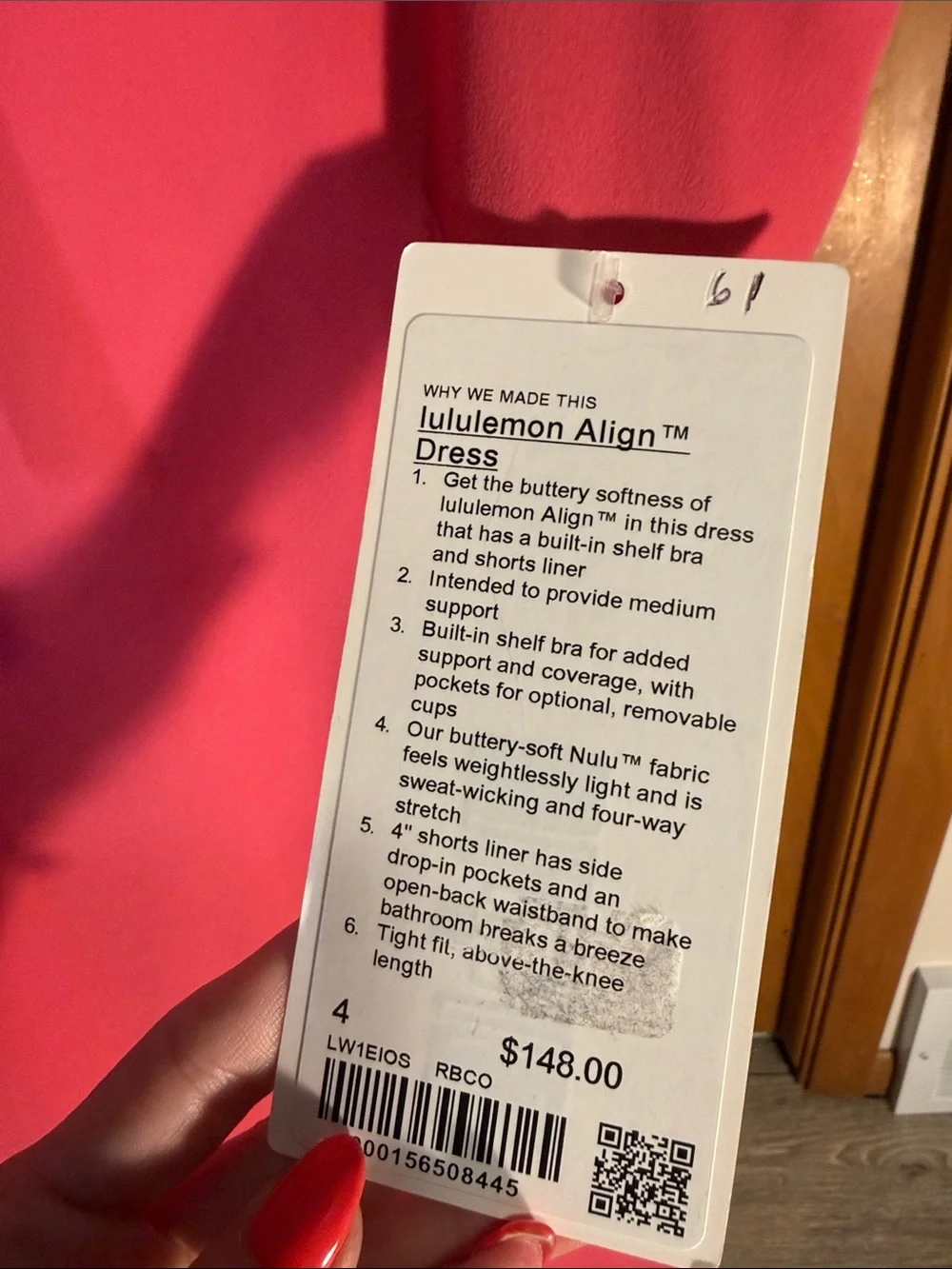 NWT Lululemon Align Dress Size 4 Raspberry Coulis Nulu Built In Shorts